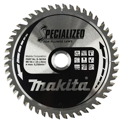 Image de Lame pour scie circulaire “Specialized” TCT MAKITA B-56764 165x20mm, 48 dents