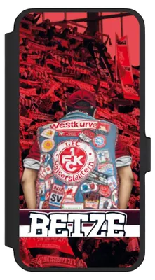 Produktbild von NIVOCASE Klapphülle für Samsung Galaxy A56 5G  Handyhülle aus Kunst Leder NIVOflip schwarz 1. FC Kaiserslautern 1. FCK Offizielles Lizenzprodukt