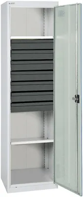 Produktbild von Stumpf Werkzeug- und Materialschrank Serie 3000 lichtgrau + 7 Schublade 100 mm + 2 Auszugsböden - 3005207