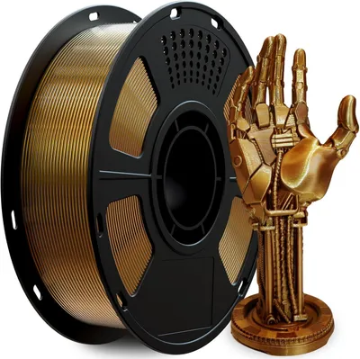 Image de Filament PETG 1,75 mm, couleur or métallique, pour imprimantes 3D, bobine de 1 kg - Filament pour imprimante 3D