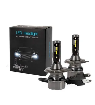 Produktbild von LED-Set LSF-Serie H4-LED-Lampen 6400 LM, Umrüstsatz für Auto-Halogenscheinwerfer, Fernlicht und Abblendlicht 12 V, 6500 K starkes kaltweißes Licht, 2-teiliges Set, 2 6500k LED-Lampen