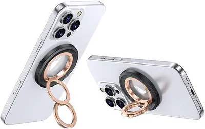 Productafbeelding van Magnetische Vingerhouder met Ring voor Smartphones in Titaniumgoud