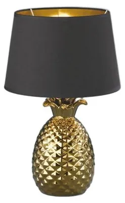 Zdjęcie produktu dla Lampa stołowa PINAPPLE złoto-czarna 1xE27x60W ceramika / gips wym:43x28x28cm IP20 RL