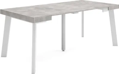Produktbild von Ausziehbarertisch, 180x90x73cm, Für 8 Gäste, Hölzerne Beine, Zementgrau