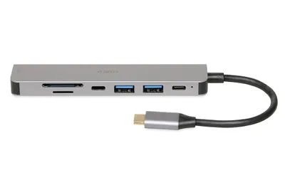 Produktbild von iBox IUH3SL4K Schnittstellen-Hub USB Typ-C 5000 Mbit/s Silber