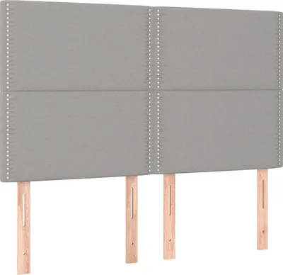 Obrázek produktu pro vidaXL Čelo postele světle šedé 144x5x118/128 cm látka
