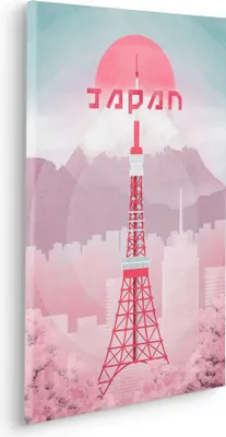 Produktbild von Keilrahmenbild - Vintage Travel Japan - Größe 40 x 60 cm