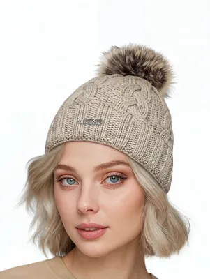 Produktbild von Damen Strickmütze Zopfmuster Fleccefutter Bommelmütze Pudelmütze Wintermütze Accessoires Herbst Winter Model 2213 Neverless®