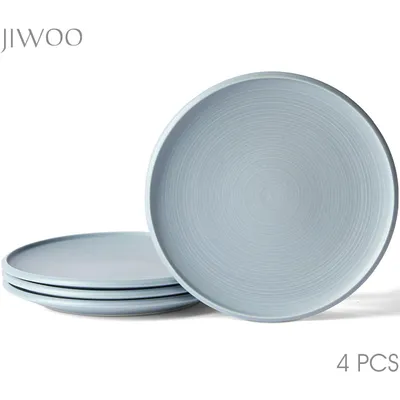 Produktbild von Teller set 4er Ø21,8 cm Keramik Speiseteller Salatteller Steakteller für 4 Personen Flachteller set Matt-Glasur Mikrowellen- und Spülmaschinenfest