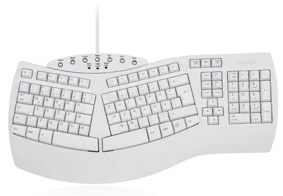 Produktbild von Perixx PERIBOARD-512 Verkabelte Ergonomische Natur-Split-Tastatur, 7 Multimedia-