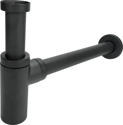 Produktbild von Design Siphon Geruchverschluss für Waschbecken universal Schwarz Matt Messing