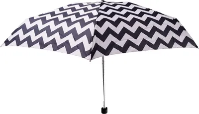 Produktbild von Biggdesign Moods Up Mini-Regenschirm, Winddicht und Kompakt, Tragbarer Zickzack-Schirm für Reisen und Alltag, Schwarz/Weiß