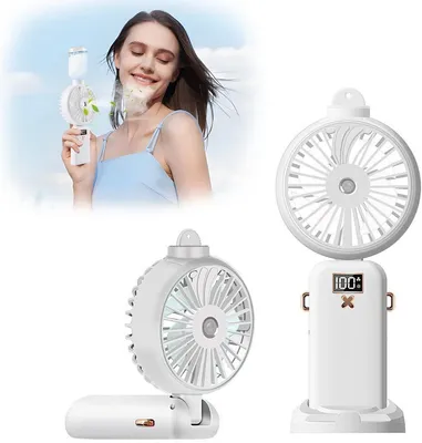 Produktbild von Handventilator mit Sprühnebel – USB Mini Ventilator 5000mAh, Weiß