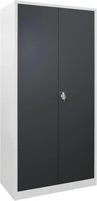 Produktbild von Flügeltürenschrank RAL7035 / 7016, H 1950 x B 920 x T 420 mm | Materialschrank | Metallschrank | Werkstattschrank | Lagerschrank
