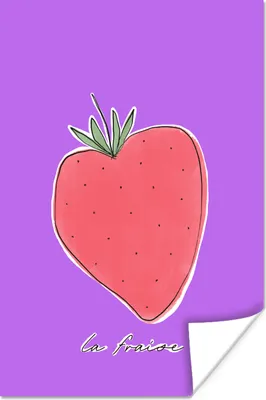 Produktbild von MuchoWow® Poster Erdbeere - Obst - Zitate 20x30 cm - Papierdruck