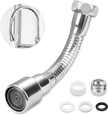 Imagen del producto de Extensión para grifo de 14 cm, giratoria 360°, resistente a la corrosión, ideal para cocina y baño