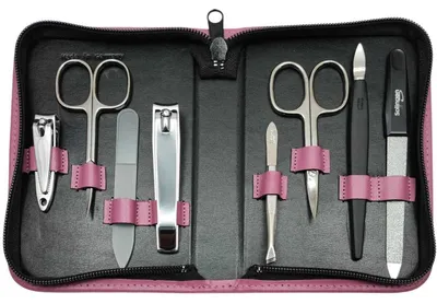 Produktbild von 8-teiliges Maniküre-Set Echtleder Etui · Solingen Instrumente · Germany Beere