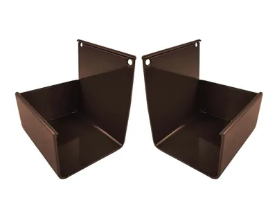 Immagine prodotto di Renoplast® RK65 basi per grondaie in alluminio estremità di grondaia sinistra + destra, marrone, profili in lamiera di drenaggio per grondaie per tetti, giardino casa carport