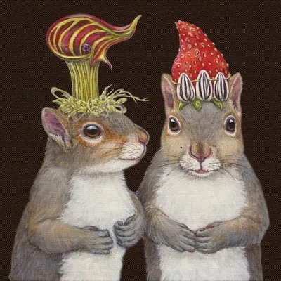 Produktbild von 20 Servietten Sam & Kris - Künstlerische Eichhörnchen 33x33cm