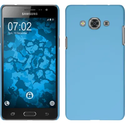 Produktbild von PhoneNatic Case kompatibel mit Samsung Galaxy J3 Pro - Hülle hellblau gummiert Hard-case Cover