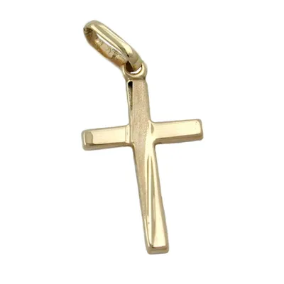 Produktbild von Anhänger 22x13mm Kreuz matt-glänzend 9Kt GOLD gold 22x13mm