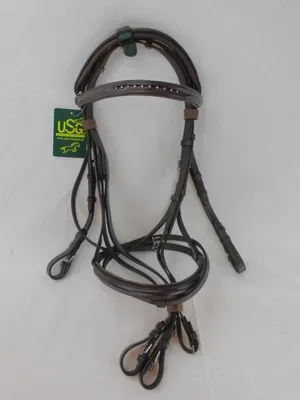 Produktbild von USG Trense Trensenzaum Siria englisches Reithalfter braun Leder Vollblut Cob