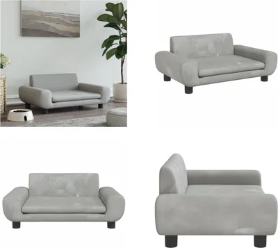 Produktbild von vidaXL Hundebett Hellgrau 70x45x33 cm Samt - Hundebett - Hundebetten - Hundesofa - Haustiersofa