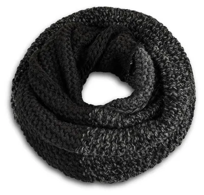 Produktbild von Damen Loopschal Strickschal Schlauchschal Winterschal Grobstrick zweifarbig Neverless® schwarz-dunkelgrau