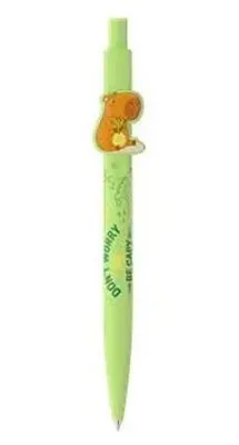 Guľôčkové pero, 0,8 mm, stláčací mechanizmus, ICO "Capybara", pastelovo zelené