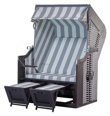 Produktbild von deVries Strandkorb Profi Ostsee FEHMARN PE Des. 989 Gartenstrandkorb 124x87x159cm