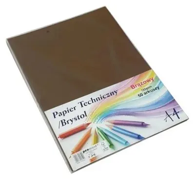 Zdjęcie produktu dla Papier techniczny brystol A4 brązowy 50 arkuszy - Penword