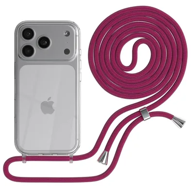Produktbild von EAZY CASE Handykette mit Hülle für Apple iPhone 17 Pro Backcover Handykette, zum Umhängen in Pink
