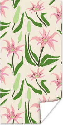 Produktbild von MuchoWow® Poster Blume - Rosa - Blatt 20x40 cm - Plakat - Foto