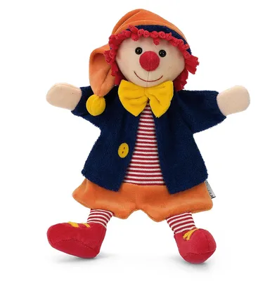 Produktbild von Handpuppe Clown Handpuppenspiel Rollenspiel - Plüsch - 30 x 23 x 10 cm - Mehrfarbig - Für Fantasie und Geschichten