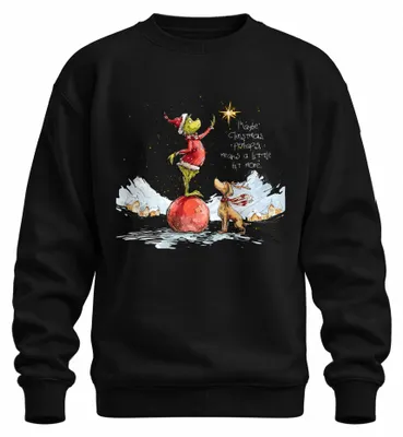 Obrázok produktu pre Možno Vianoce znamenajú niečo viac – mikina s vianočnou ozdobou Grinch, uni, čierna, XL