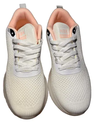 Produktbild von NBK Damen Sneaker Mesh Weiß Rosa Transparente Sohle leicht - Weiß/Rosa, Gr. 38