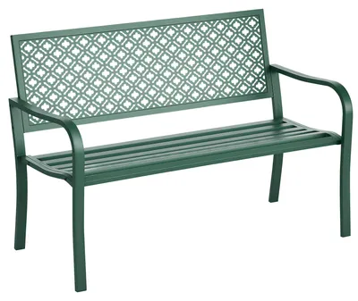 Produktbild von Gartenbank aus Metall, 2 Sitzer, wetterbeständig, Grün