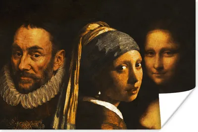 Produktbild von MuchoWow® Poster Das Mädchen mit dem Perlenohrring - Wilhelm von Oranien - Mona Lisa 60x40 cm - Schlafzimmerdekoration