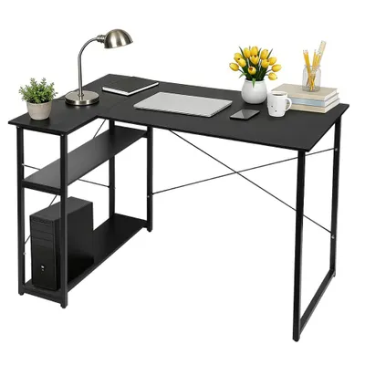 Produktbild von Computertisch Gamingtisch Mit 2 Regalböden 100x70x75cm Schwarz