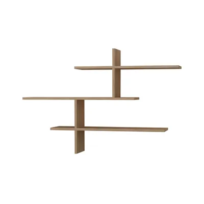 Image de DECORTIE Leo Étagère flottante moderne en chêne 123 x 22 x 81 cm