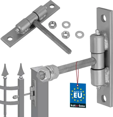 Zdjęcie produktu dla Zawias bramowy KOTARBAU® z przykrecana plytka i smarowniczkami Regulowany ? 12 mm do bram Solidna konstrukcja