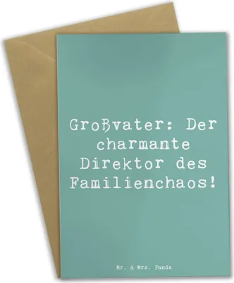 Produktbild von Mr. & Mrs. Panda neujahrskarte Spruch Großvater Direktor - Meeresbrise - Geschenk, einladungskarten, Grußkarte, babykarte, Geschenke, Familienmitglieder, Familie, Humor
