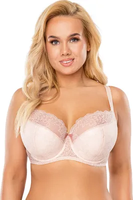 Produktbild von VIVISENCE Bügel BH Damen Halbgepolstert Mit Floraler Spitze Hebt Und Formt, Pude