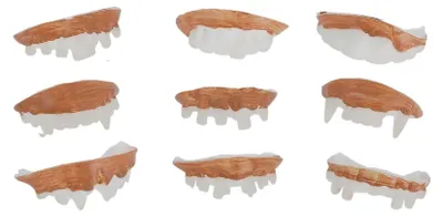 Immagine prodotto di Smiffys - Denti finti a forma di zanne, ideali per Halloween (confezione da 9) SM3811 (taglia unica) (bianchi)