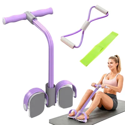 Imagen del producto de Entrenador para los músculos abdominales con banda de resistencia, elástica, de color púrpura, para el entrenamiento del core