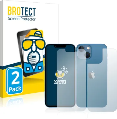 Produktbild von 2x BROTECT Schutzfolie für Apple iPhone 13 mini (Display+Rückseite) Displayschutz Displayschutzfolie Folie Matt Entspiegelungsfolie
