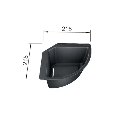Produktbild von BLANCO Eck-Schale | Kunststoff schwarz | 215 x 215 mm | Passend zu allen Granitspüle aus SILGRANIT-Spülen | [21,5x21,5x10,8 cm]