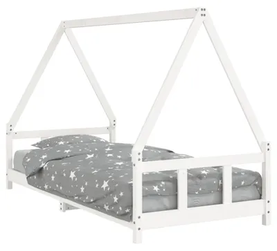 Productafbeelding van vidaXL Kinderbed, wit, 90x200 cm, massief grenenhout