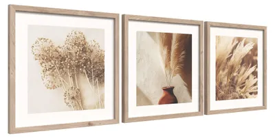 Obrázok produktu pre STYLER Sada 3 obrazov na stenu, 30x30 cm, motív slnečných lúčov, dekorácia do obývačky alebo spálne, moderný dizajn