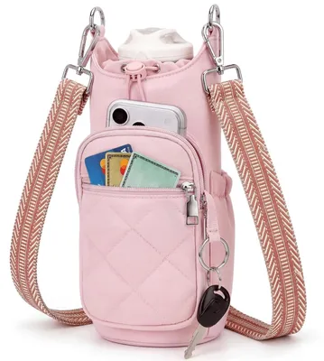 Produktbild von Solidchoice – Rosa, gepolsterte Tasche für Trinkflaschen mit verstellbarem Schultergurt